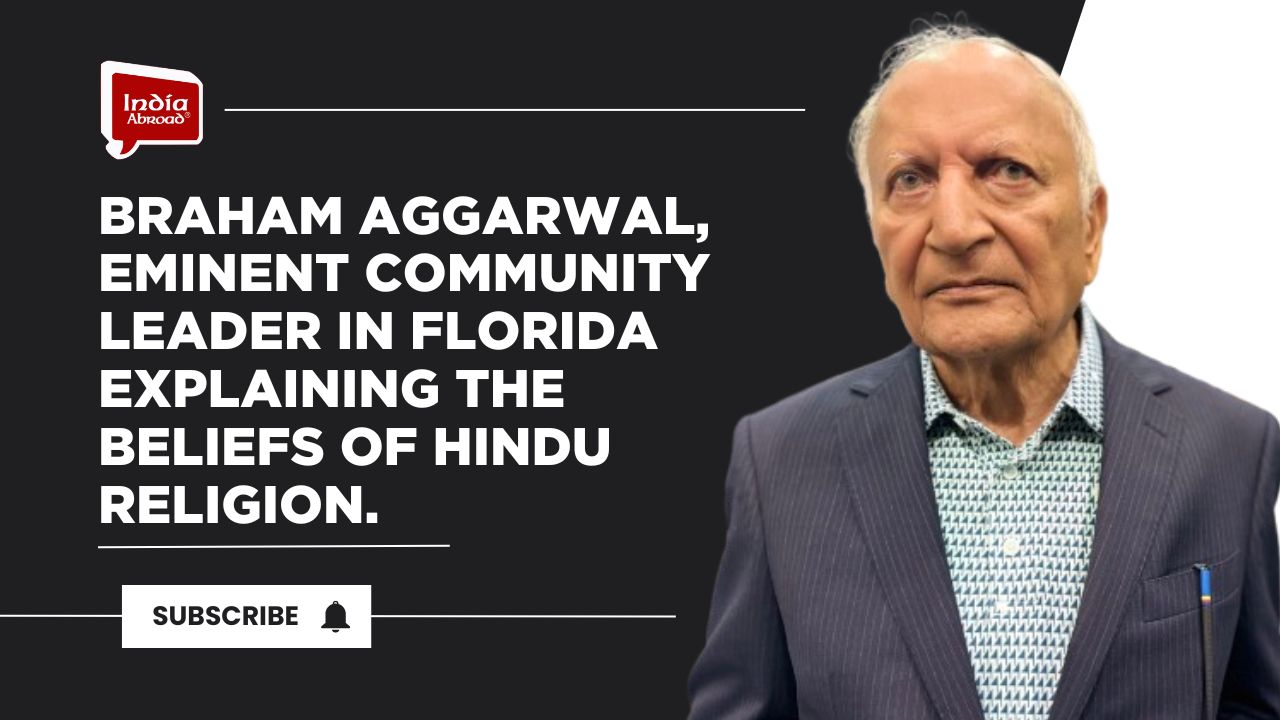 Florida community leader BRAHAM AGGARWAL explaining the beliefs of Hindu religion.
